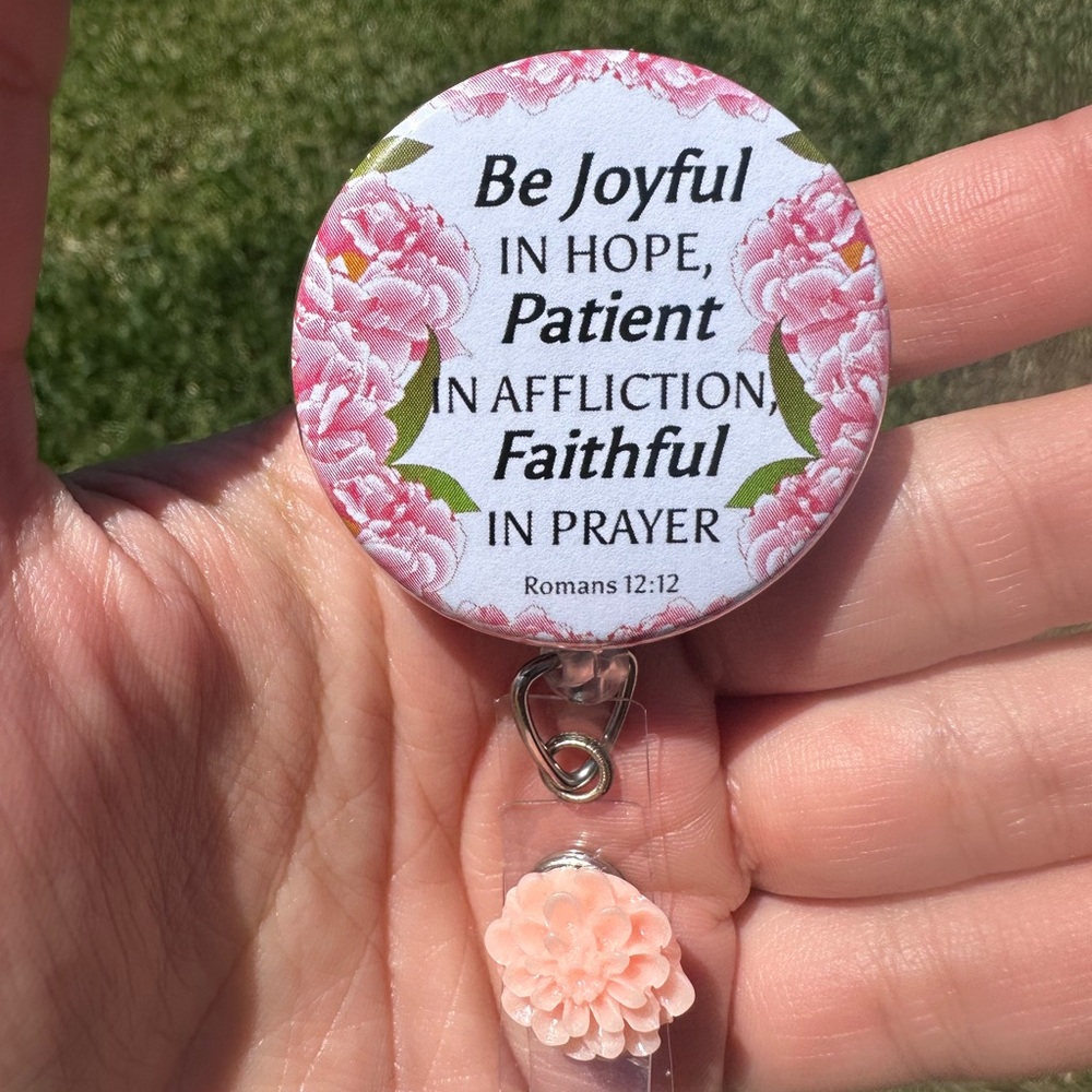 Be joyful Bible Christian Quote 2 Retractable Badge Holder Lanyard